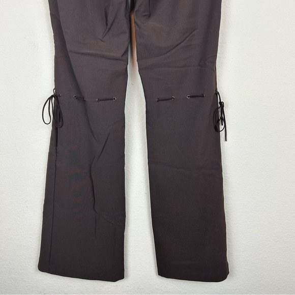 Krizia Brown Tie Boot Cut Stretchy Pants - Picture 7 of 8